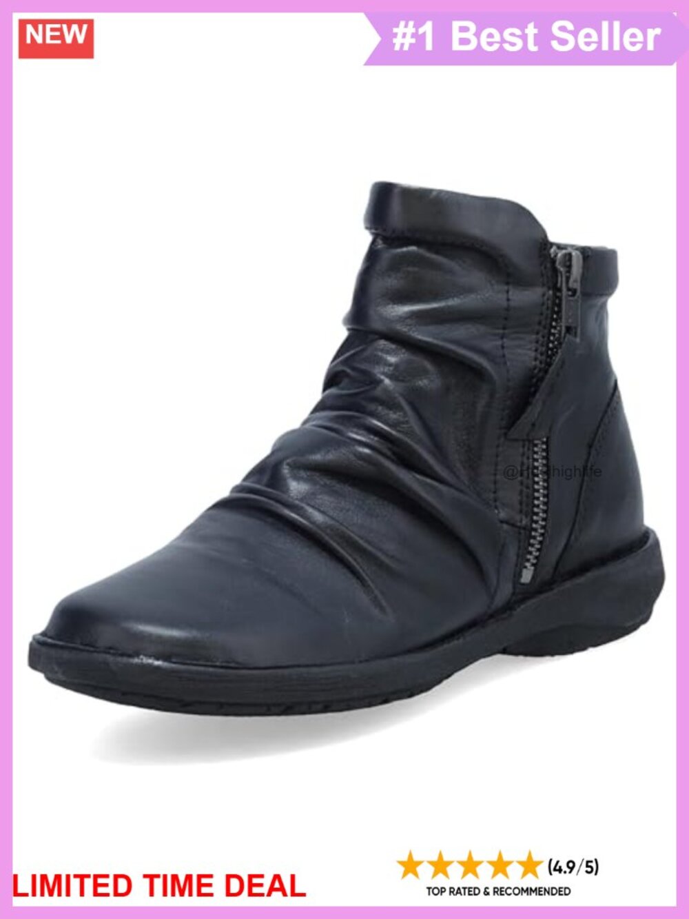 Leather Ankle Bootie Plain Toe Flat Fall Casual Boots